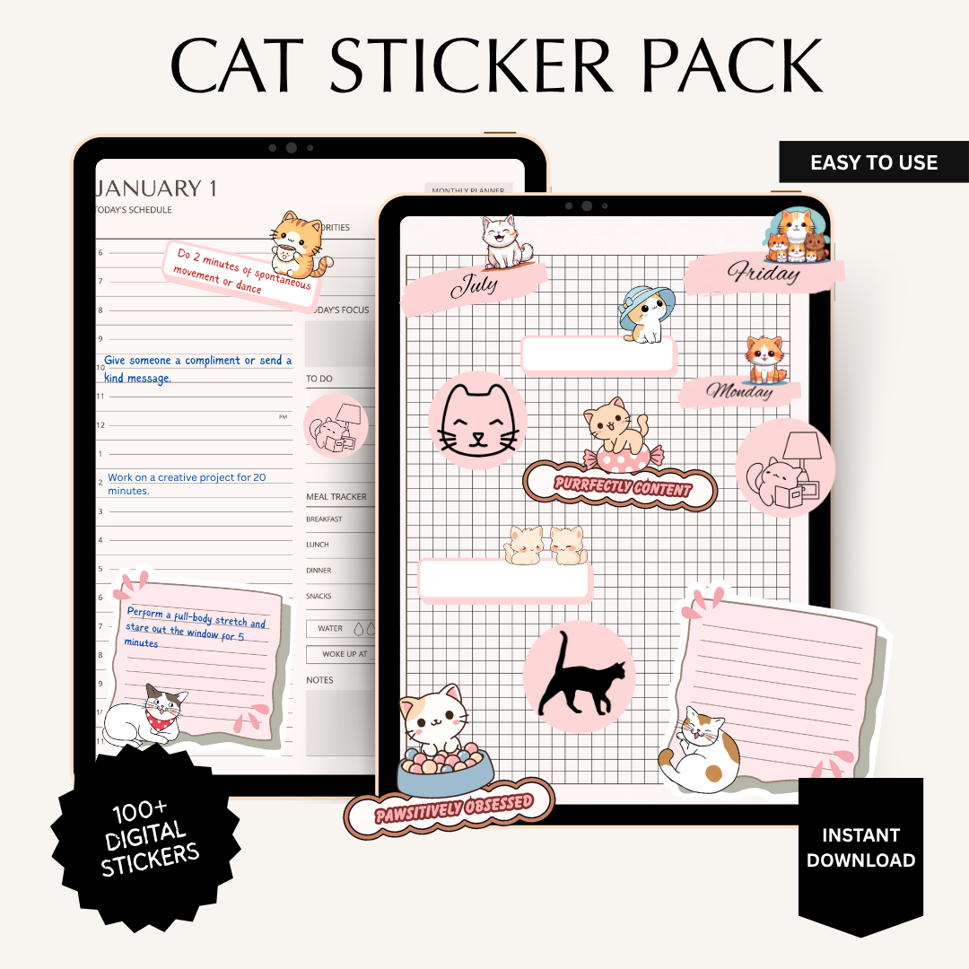 Cat Sticker Pack – Cute Digital Stickers for cat lovers